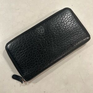 Black Leather Zip Wallet